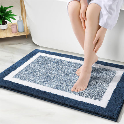 Tapis de salle de bain extra doux et absorbant - Tapis antidérapant lavable pour sols de salle de bain