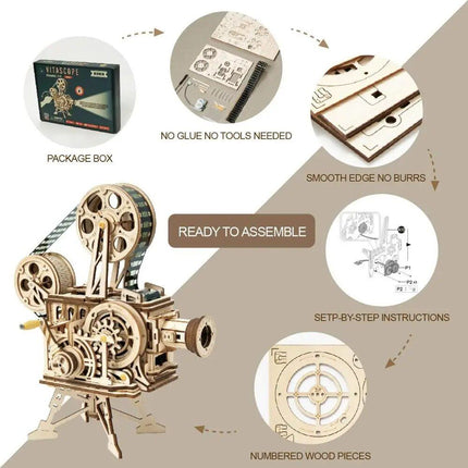 Classic Film Vitascope 3D Wooden Puzzle - Wnkrs