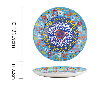 Underglaze Ceramic Tableware Bohemian Household Dishes - Wnkrs