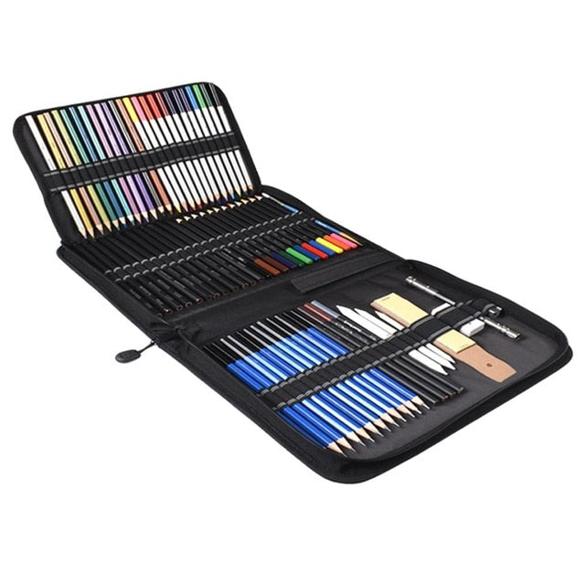 Sketch Drawing Color Pencil Set Charcoal Art Brush Set 72 Piece Painting Set - Wnkrs