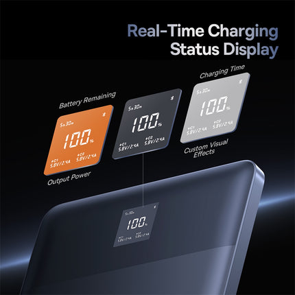 Batterie externe ultra fine à charge rapide de 65 W 12 000 mAh avec affichage numérique