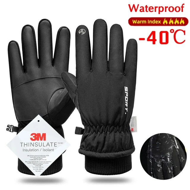 Guantes impermeables de invierno con pantalla táctil para ciclismo, esquí y deportes al aire libre