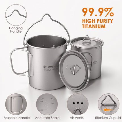 Ultralight Titanium Camping Cookware Set