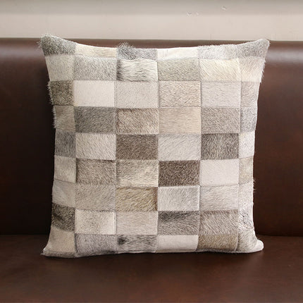 Creative craft small lattice stitching fur pillow - Wnkrs