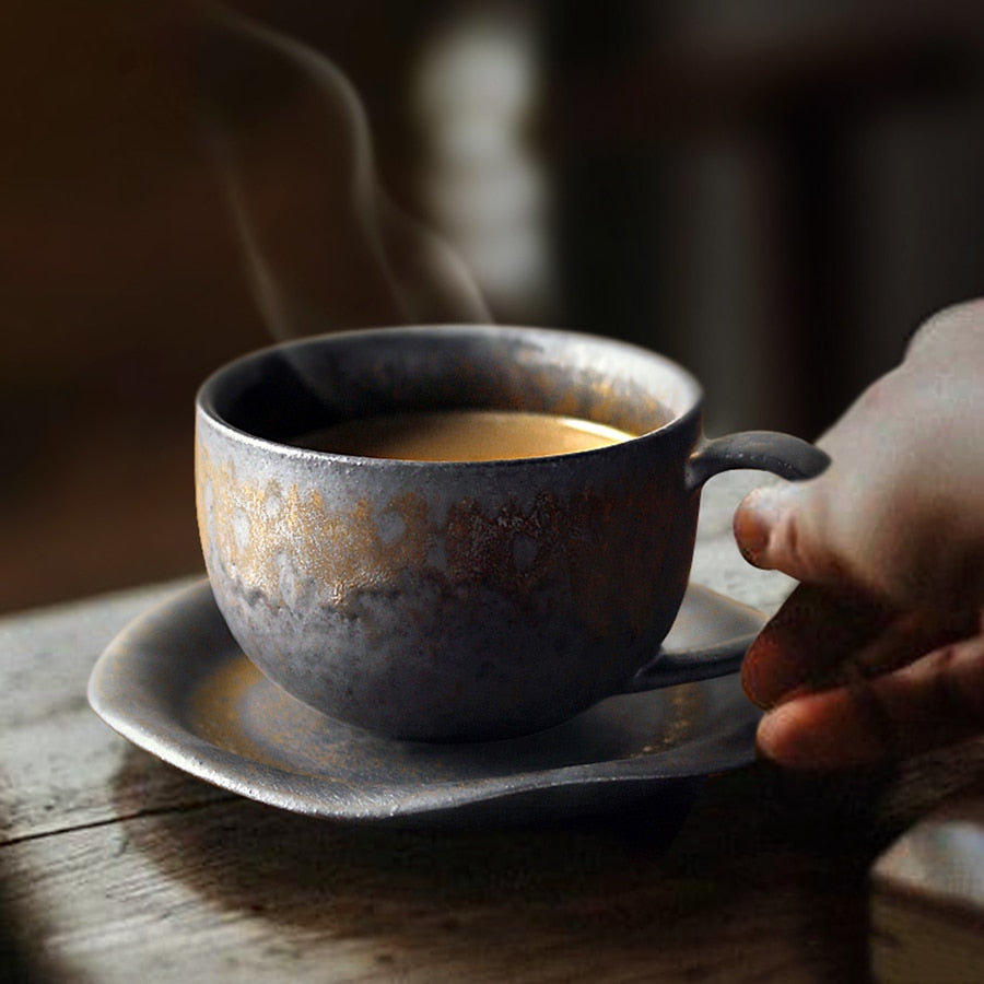 Vintage-Style Pottery Coffee Cup