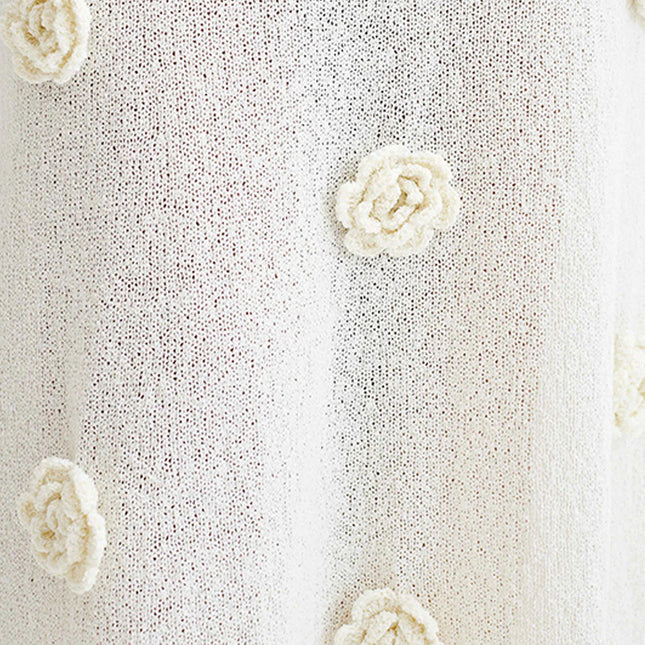 Robe de plage pour femme en tricot avec motif de fleurs flottantes