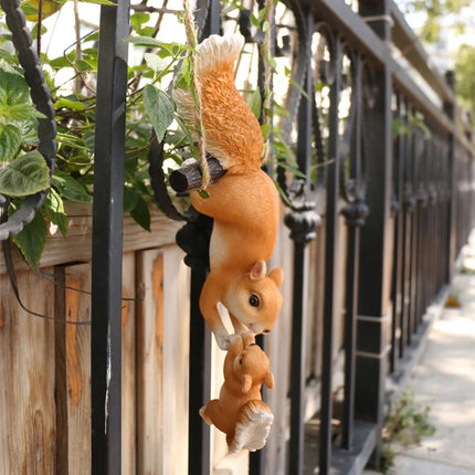 Outdoor Climbing Squirrel Figurine