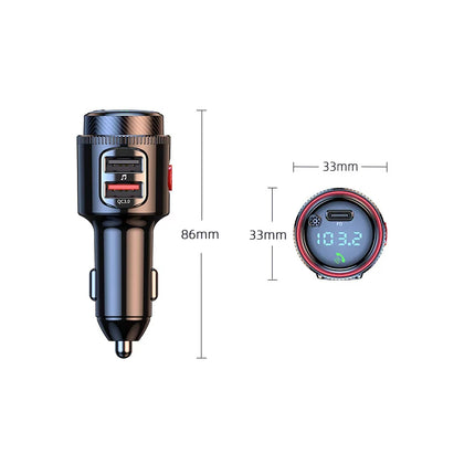 Transmisor FM para automóvil PD30W+QC 3.0 Bluetooth 5.4 con manos libres y carga rápida