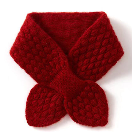 100% Pure Cashmere Moss Stitch Bowknot Scarf