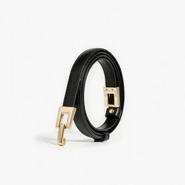 Cinturón fino de piel auténtica para mujer: accesorio informal y elegante para vaqueros y vestidos