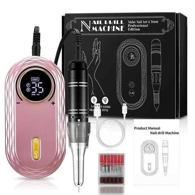 Ponceuse à ongles rechargeable en or rose