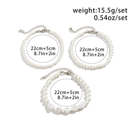 Boho Chic Multi-Layer Pearl Anklet - Summer Beach Foot Jewelry for Women