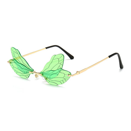 Rimless Dragonfly Wing Sunglasses with UV400 Protection