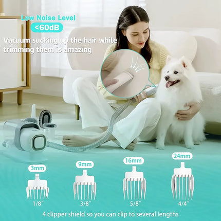 Kit de toilettage pour animaux de compagnie 5 en 1 avec aspirateur