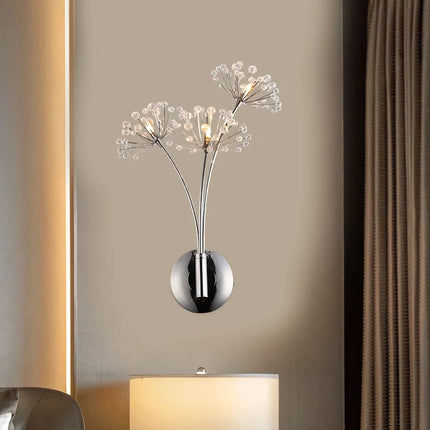 Modern Crystal Dandelion Flower Wall Lamp