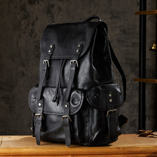 Bolso de viaje de moda para hombre de piel de vaca curtida a mano