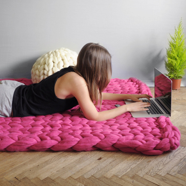 Acrylic woven super thick wool blanket - Wnkrs