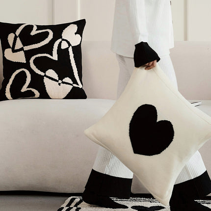 Cute Black And White Nordic Style Living Room Sofa Pillow Cushion With Core - Wnkrs