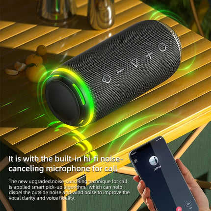 Portable 16W Bluetooth Speaker with RGB Lights & Bass Boost