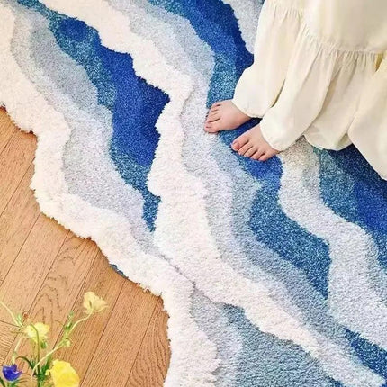 Tapis antidérapant pour chambre d'enfant Blue Waves