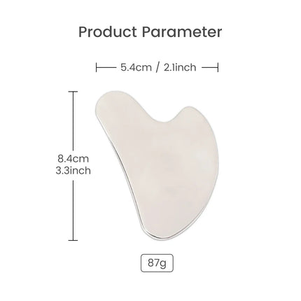 Herramienta facial Gua Sha de acero inoxidable