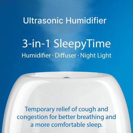 Humidificador ultrasónico 3 en 1, difusor de aceites esenciales y luz nocturna