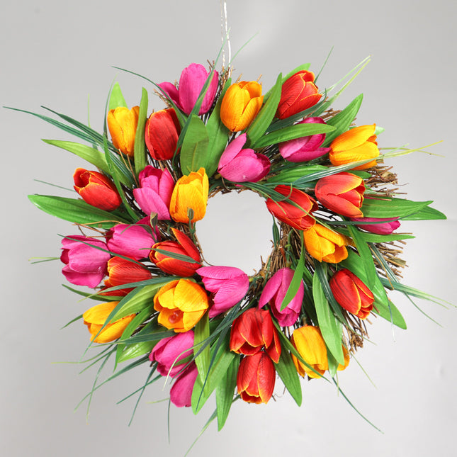 Simulation Long Leaf Tulip Garland Home Decoration Door Hanging - Wnkrs