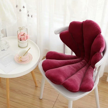 Luxurious Velvet Seal Shell Chair Cushion Unqiue Rose Seat Pillow Upscale Restaurant Chair Decor Girly Room Decorations - Wnkrs