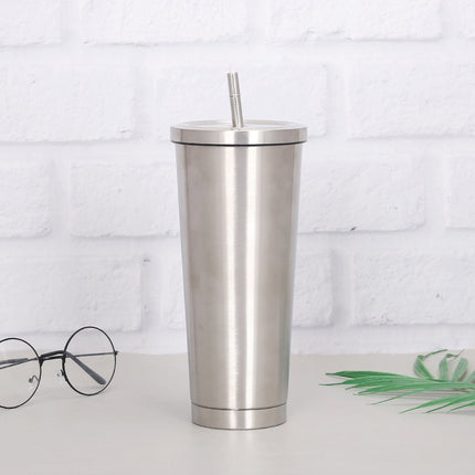 Creative Coffee Cup with Stainless Steel Straw Cup Insulation Cup - Wnkrs