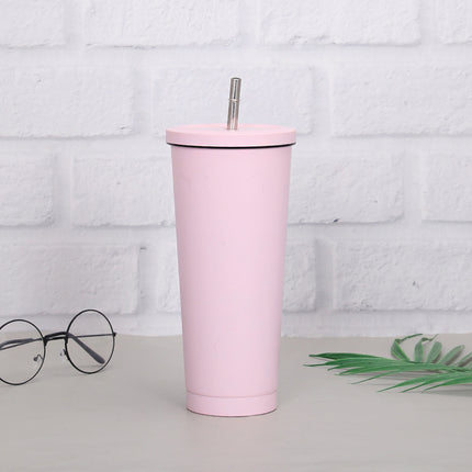 Creative Coffee Cup with Stainless Steel Straw Cup Insulation Cup - Wnkrs