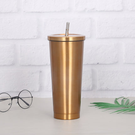 Creative Coffee Cup with Stainless Steel Straw Cup Insulation Cup - Wnkrs