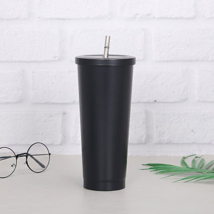 Creative Coffee Cup with Stainless Steel Straw Cup Insulation Cup - Wnkrs