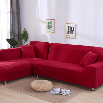 L-Shaped Sofa Solid Color High Elastic All-Inclusive Sofa Cover - Wnkrs