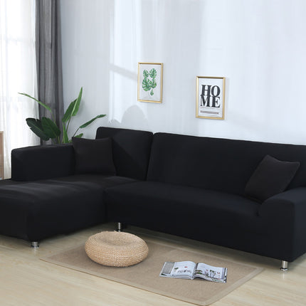 L-Shaped Sofa Solid Color High Elastic All-Inclusive Sofa Cover - Wnkrs