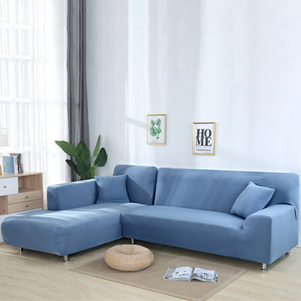 L-Shaped Sofa Solid Color High Elastic All-Inclusive Sofa Cover - Wnkrs