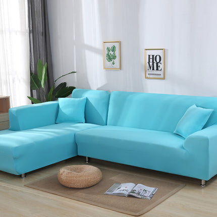 L-Shaped Sofa Solid Color High Elastic All-Inclusive Sofa Cover - Wnkrs