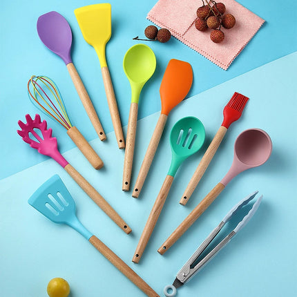 Silicone Kitchenware Cooking Utensils Set Heat Resistant Kitchen Non-Stick Cooking Utensils Baking Tools - Wnkrs