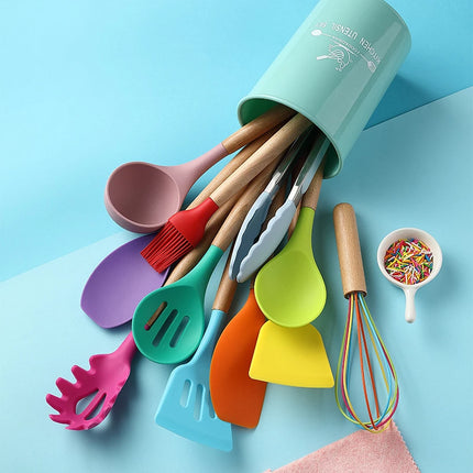 Silicone Kitchenware Cooking Utensils Set Heat Resistant Kitchen Non-Stick Cooking Utensils Baking Tools - Wnkrs