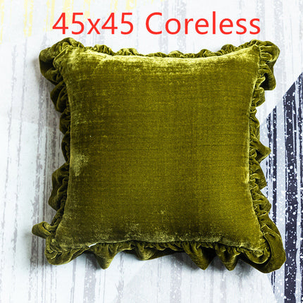 Cushion Lace Throw Pillow Solid Color Sofa Waist Pillow Bed Head Pillow Pillow Cover - Wnkrs