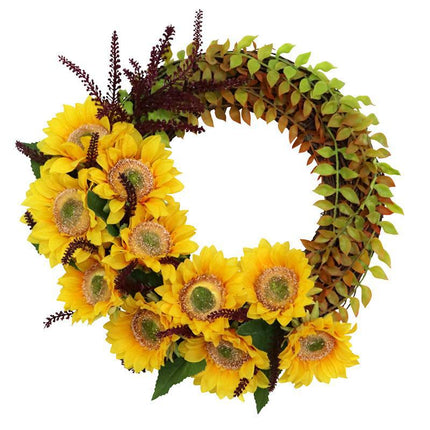 Artificial Silk Flower Thanksgiving Day Door Decoration Wall Hanging Wreath - Wnkrs