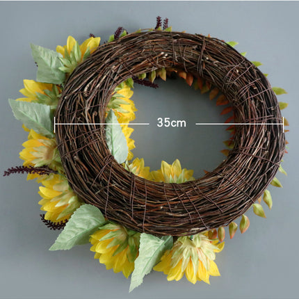 Artificial Silk Flower Thanksgiving Day Door Decoration Wall Hanging Wreath - Wnkrs