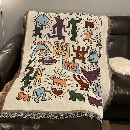 Keith Haring Graffiti Decoration Casual Blanket - Wnkrs