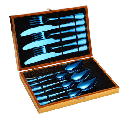 Stainless Steel Steak Cutlery Set Western Cutlery Cutlery Set Gift Box Wooden Box Cutlery - Wnkrs