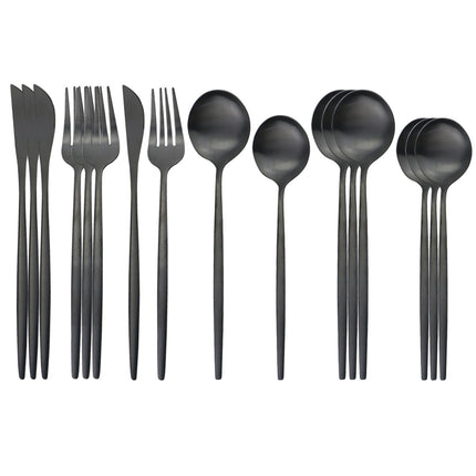 Stainless Steel Matte 16-piece Western Cutlery Set - Wnkrs