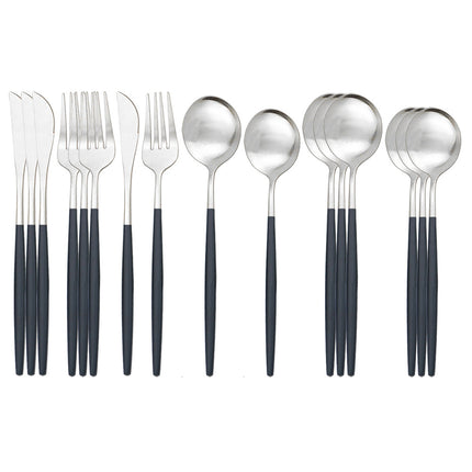 Stainless Steel Matte 16-piece Western Cutlery Set - Wnkrs