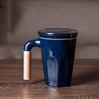 Ji blue wooden handle