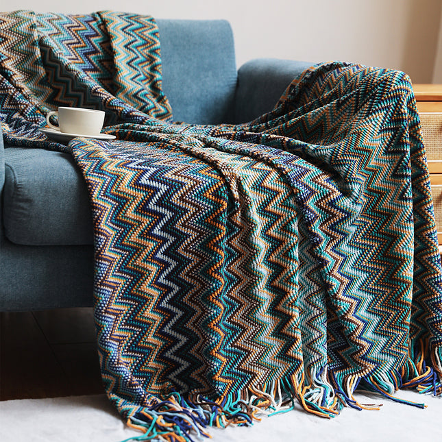 Bohemian Sofa Blanket Cross Border Knitting Blanket Office Nap Blanket Air Conditioning Blanket - Wnkrs