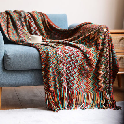 Bohemian Sofa Blanket Cross Border Knitting Blanket Office Nap Blanket Air Conditioning Blanket - Wnkrs