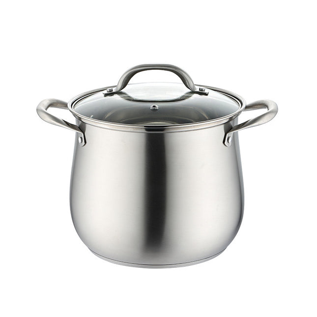 Household 304 Stainless Steel Soup Pot, Extra-high with Double Bottom and Thick Stew Pot Cookware Kitchen Pots Hot Pot 2.5-9L - Wnkrs