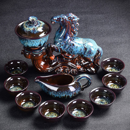 Kiln Stone Mill Lazy Anti-scalding Semi-gilt Silver Tea Set - Wnkrs